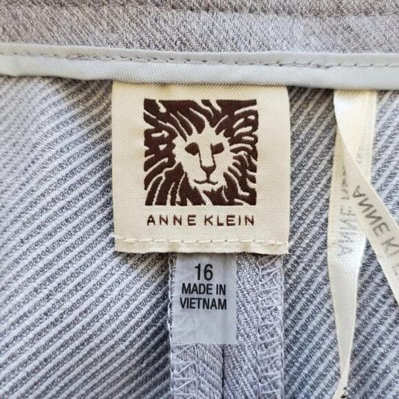 Anne Klein Ridge Crest Duke Twill Pants Light Gray Women Size 16 Mid Rise NEW - Picture 8 of 13